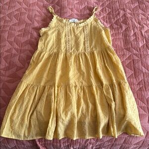 Sweet Wanderer Mustard Lace-Trimmed Dress